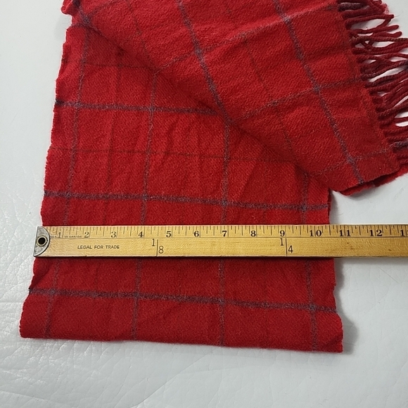 Lambswool Scarf John Hanly Made in Ireland Plaid 56"X 10” - Picture 5 of 5